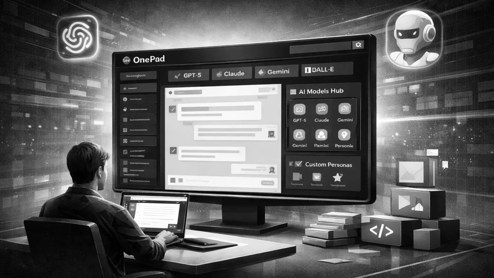 ChatGPT Plus Free Trial 2026 alternative - OnePad AI workspace dashboard